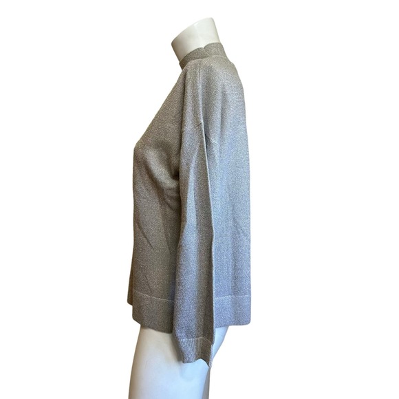 Allude Silver Wool & Cashmere Blend Halter Neck V-Neck Cutout Sweater sz S NWOT - Picture 4 of 9